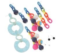 CONGARTENO Kreative Acryl Kettenohrringe Satz mit Statement Hängeohrringen für Damen Festival Alltags Modeschmuck