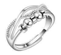 CONGARTENO Verstellbarer Damenring Kupfer Minimalistischer Offener Wickelring Mehrlagiger Vintage Stil Eleganter Schmuck für Frauen und Mädchen Modischer Statement Ring
