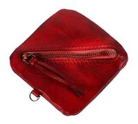 CONGARTENO Vintage Damen Münzbörse aus Robustem Rindsleder Kompakte Retro Ohrhörer und Kartenetui mit Reißverschluss Leichte Kosmetiktasche für Unterwegs Praktische Change Pouch für Kleine