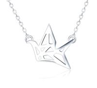 CONILOK Kette Silber 925 Damen mit Papierkraniche Anhänger - Minimalistisch Kranich Halskette für Frauen Mädchen Tier Kolibri Schmuck für Sie Mode Geschenk für Geburtstag Muttertag Weihnachtstag