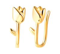 CONILOK Tulpen Ohrringe Silber 925 Stecker Ohrstecker Ohrhänger Gold Damen Schmuck Ohrring Kleine Geschenke für Frauen Mädchen Beste Freundin Mutter Geburtstag Hochzeit Weihnachtstag Valentinstag
