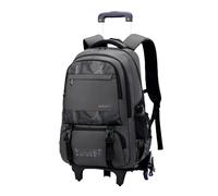 CONPHERON Schulrucksack mit Rollen, Trolley Rucksack Reiserucksack Jugen Laptoptasche Reisetasche mit Rädern Schultrolley Wheeled Backpack, Gra
