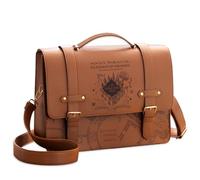 ConQuest Journals Harry Potter Umhängetasche mit Karte des Rumtreibers, veganes Leder, Kuriertasche, 127 cm Crossbody-Gurt und Tragegriffe, Schnappverschluss, 2 Innentaschen, 27,9 x 38,1 cm