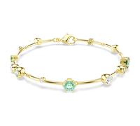 Swarovski Constella Armband, Vergoldetes Damenarmband mit Klaren und Grünen Kristallen in Verschiedenen Größen, Mit Karabinerschließe, Armbandlänge: 17-20 cm, Armbandbreite: 0.6 cm
