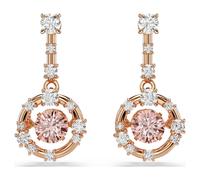 Constella Drop-Ohrhänger, Rundschliff, Dancing Stone, Rosa, 18K Roségoldbeschichtet OS