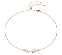 Constella Halskette, Kristallperle, Rundschliffe, Weiß, 18K Roségoldbeschichtet OS