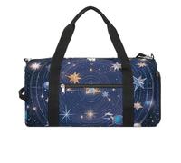 Constellations Cosmic Galaxies Turnbeutel für Damen und Herren, wasserabweisend, Reisetasche, leichte Tasche für Reisen, Sport, weiß, Einheitsgröße, weiß, Einheitsgröße