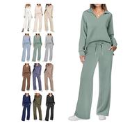 Constituent Clothing,Constituent Travel Outfit,Women's 2 Piece Sets Outfits Casual Long Sleeve Sweatsuits Sets(Light Green,L)