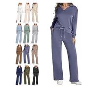 Constituent Clothing,Constituent Travel Outfit,Women's 2 Piece Sets Outfits Casual Long Sleeve Sweatsuits Sets(Grey Blue,L)