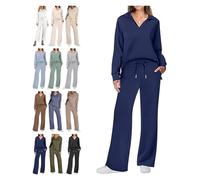 Constituent Clothing,Constituent Travel Outfit,Women's 2 Piece Sets Outfits Casual Long Sleeve Sweatsuits Sets(Dark Blue,L)