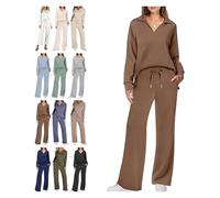 Constituent Clothing,Constituent Travel Outfit,Women's 2 Piece Sets Outfits Casual Long Sleeve Sweatsuits Sets(Brown,S)
