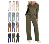 Constituent Clothing,Constituent Travel Outfit,Women's 2 Piece Sets Outfits Casual Long Sleeve Sweatsuits Sets(Army Green,M)