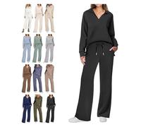 Constituent Clothing,Constituent Travel Outfit,Women's 2 Piece Sets Outfits Casual Long Sleeve Sweatsuits Sets(Black,L)