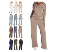 Constituent Clothing,Constituent Travel Outfit,Women's 2 Piece Sets Outfits Casual Long Sleeve Sweatsuits Sets(Dark Khaki,S)