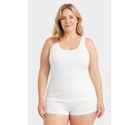 conta Achselhemd lang, Top mit Spitze für Damen, Unterhemd in Feinripp, Trägertop aus Baumwolle, weiß | Einzelpack, Gr.: 54/6XL