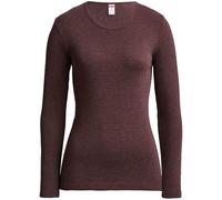 Conta Thermo Langarm Shirt, Longshirt mit natürlicher Baumwolle, wärmende Unterwäsche für Damen, Rundhalsausschnitt, Damenbekleidung, Burgund Melange, Größe: 44/XL