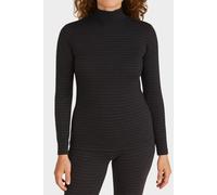 con-ta Conta Thermo Langarm Shirt mit Stehkragen, geringeltes Damenshirt mit natürlicher Baumwolle, wärmeisolierende Unterwäsche, Damenbekleidung, in Farbe Marine Geringelt, Größen: 36/XS - 50/4XL