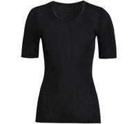 con-ta Kurzarm Shirt, klassisches Basic T-Shirt für Damen, Oberteil mit rundem Halsausschnitt, aus weicher Wolle und Modal, in Schwarz, Größe: 40