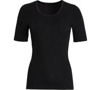 con-ta Kurzarm Shirt, warmes Basic für Damen, aus weichem Angora und Baumwolle, klassisches T-Shirt, dezentes Oberteil, in Schwarz, Größe: 46