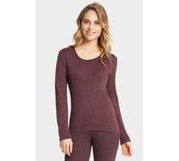 Conta Thermo Langarm Shirt, Longshirt mit natürlicher Baumwolle, wärmende Unterwäsche für Damen, Rundhalsausschnitt, Damenbekleidung, Burgund Melange, Größe: 46/XXL