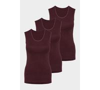 conta Damen Thermo Unterhemd 3er Pack in Farbe bordeaux geringelt Größe 44