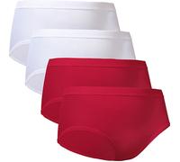 Conta Feinripp Damen-Taillenslip im 4er-Pack 46 weiß/rot