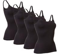 Conta Feinripp Damen-Unterhemd im 4er-Pack 36 schwarz