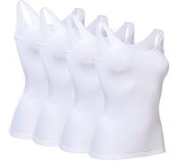Conta Feinripp Damen-Unterhemd im 4er-Pack 36 weiß