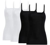 Conta Feinripp Damen-Unterhemd im 4er-Pack 38 weiß/schwarz