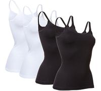 Conta Feinripp Damen-Unterhemd im 4er-Pack 42 weiß/schwarz