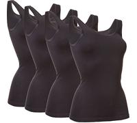 Conta Feinripp Damen-Unterhemd im 4er-Pack 44 schwarz