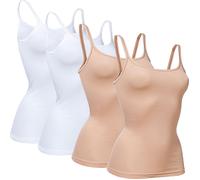 Conta Feinripp Damen-Unterhemd im 4er-Pack 44 weiß/haut