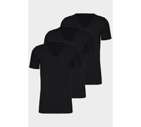 conta Herren Kurzarmshirt V-Ausschnitt 3er Pack in Farbe schwarz Größe XXXL