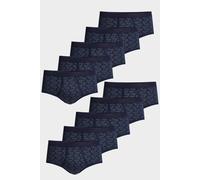 conta Herren Slip mit Eingriff 10er Pack in Farbe Druck Karo auf Marine Größe 10