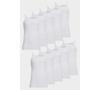 Conta Unterhemd, Achselhemd in Feinripp, klassich bequemes Oberteil, aus 100% Baumwolle, weiß | 10er Spar-Pack, Gr.: 8/XXL