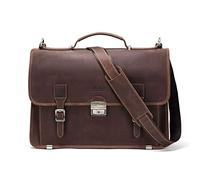 CONTACTS Herren Echtes Leder 14" Zoll Crossbody Laptoptasche Büro Aktentasche Handtasche (Kaffee)