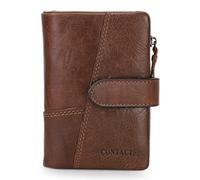 CONTACTS Herren Geldbörse Echtes Leder-Geschäft Bifold Trifold Mappen-Kartenhalter-Münzen-Tasche Braun