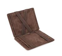 CONTACTS Herren Geldbörse Klappe Echtes Leder, Schlanke Magische Wallet 9 ID-Kartenhalter RFID,Intelligente Geldbörse Vordere Taschenhülle mit Geschenkbox