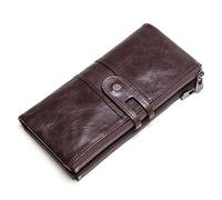 Contacts Männer echtes Leder Karte Münze Telefon Clutch Geldbörse (Kaffee)