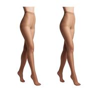 Conte elegant 2er-Pack langlebige Damenstrumpfhose Halbmatt - SOLO 20 DEN - Damen Feinstrumpfhose Strumpfhose mit markiertem Höschenteil - Einfarbig Farbe Natural Größe 4