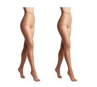 Conte elegant 2er-Pack langlebige Damenstrumpfhose Halbmatt - SOLO 40 DEN - Damen Feinstrumpfhose Strumpfhose mit markiertem Höschenteil - Einfarbig Farbe Beige Größe 5