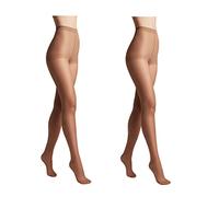 Conte elegant 2er-Pack langlebige Damenstrumpfhose Halbmatt - SOLO 40 DEN - Damen Feinstrumpfhose Strumpfhose mit markiertem Höschenteil - Einfarbig Farbe Natural Größe 5