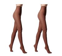 Conte elegant Damenstrumpfhose 50 DEN 2er PackNetzstrumpfhose Gestrickte Mikrofaser Samt Weich Feinstrumpfhose Klassisch Verstärkte Zehen Farbe Mocca Größe 2 EPISODE