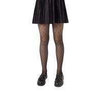 Conte elegant Mädchen Feinstrumpfhose Anabel - 20 DEN mit Herzmuster - Weich, Dehnbar, Hautfreundlich - Für Hochzeit, Feier, Fest - Kinderstrumpfhose mit elastischem Bund - 128-134 - Nero - 1 Stück