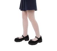 Conte elegant Mädchen Feinstrumpfhose Anabel - 20 DEN mit Herzmuster - Weich, Dehnbar, Hautfreundlich - Für Hochzeit, Feier, Fest - Kinderstrumpfhose mit elastischem Bund - 116-122 - Bianco - 1 Stück