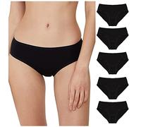 Conte elegant Unterhose Damen Baumwolle 5er-Pack Höschen - Unterwäsche Frauen Hipster - Atmungsaktiv mit Gummiband - Damen Unterwäsche Frauen - Cotton Underwear Women LB 2014 Schwarz 90