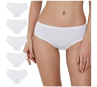 Conte elegant Unterhose Damen Baumwolle 5er-Pack Höschen - Unterwäsche Frauen Hipster - Atmungsaktiv mit Gummiband - Damen Unterwäsche Frauen - Cotton Underwear Women LB 2014 Weiß 94