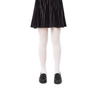 Conte elegant Velour Kinderstrumpfhose Winter - Warme blickdichte Strumpfhose für Mädchen - Ballett- und Tanzstrumpfhose - Schule Alltag Freizeit - 60 DEN - 128-134 - Bianco - 1 Stück