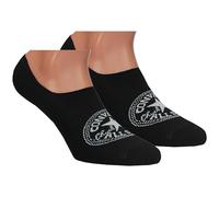 Converse 2 Paar Unsichtbare Socken - Anti Rutsch Bereich Ferse - Baumwolle - Unisex (Schwarz, 43-46)