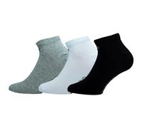 Converse 3 Paar Low Cut Socken - Knöchellang - Glatte Zehennaht - Baumwolle - Unisex (Mehrfarbig (Grau, Weiß, Schwarz), 43-46)